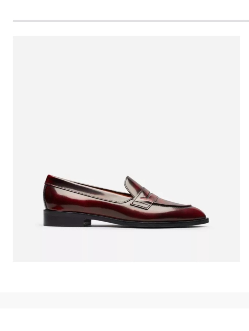 Everlane Women's Burgundy Patent Leather Loafers